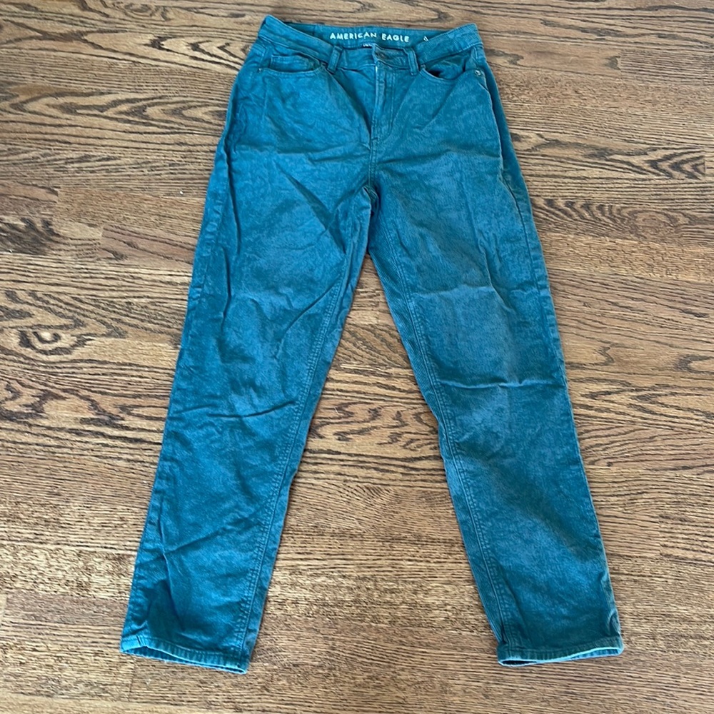 American Eagle Green Corduroy Jeans. Size 2